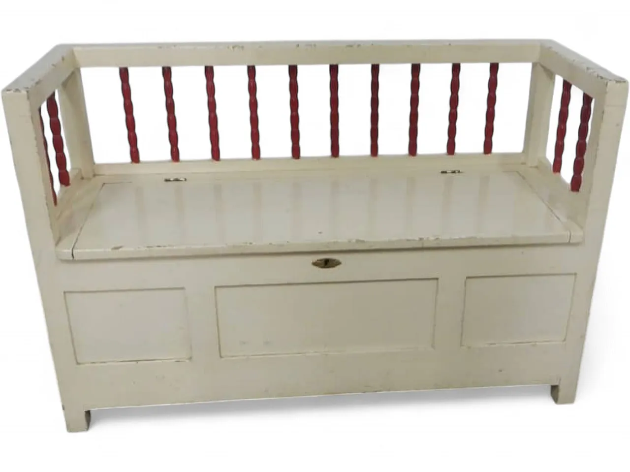 Panca Baule in legno di abete 1950 11