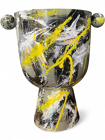 Coppa decorativa in metallo di Silvio Formichetti, anni 2000