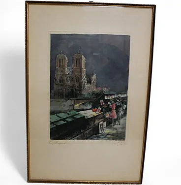 Eugenè Veder 1876–1936 Paris acquaforte colorata