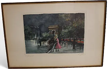 Eugenè Veder 1876–1936 Paris acquaforte colorata
