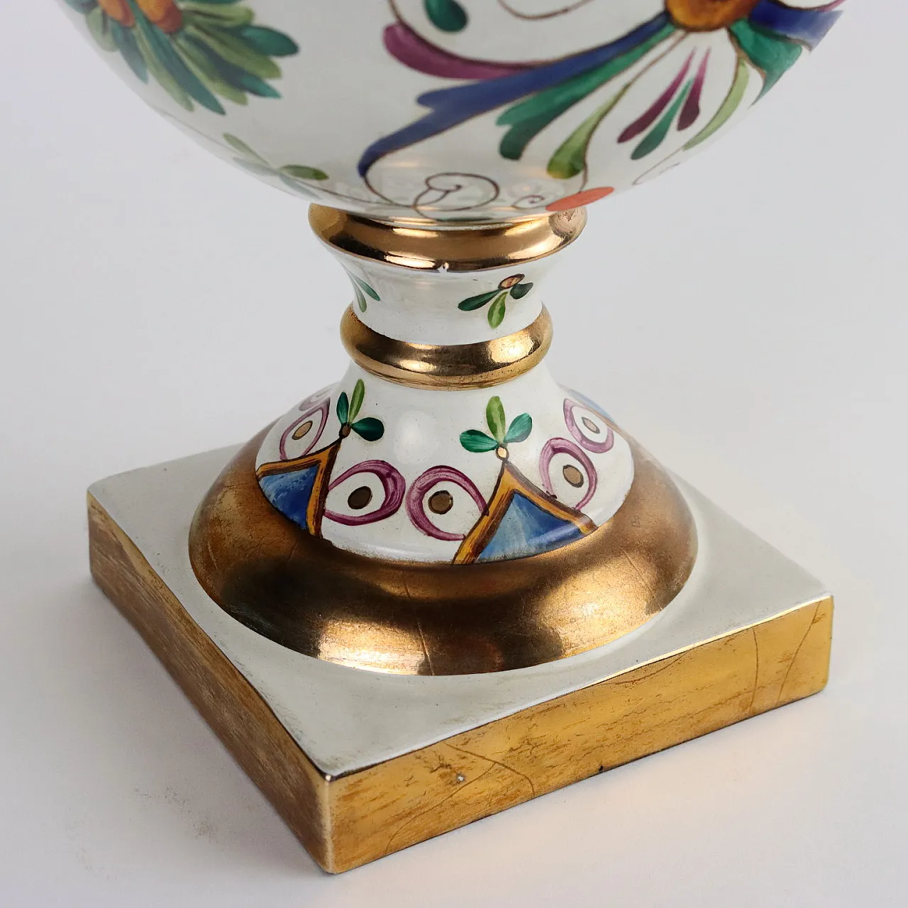 Potiche in ceramica decorata a grottesche di Batignani, anni '50 8