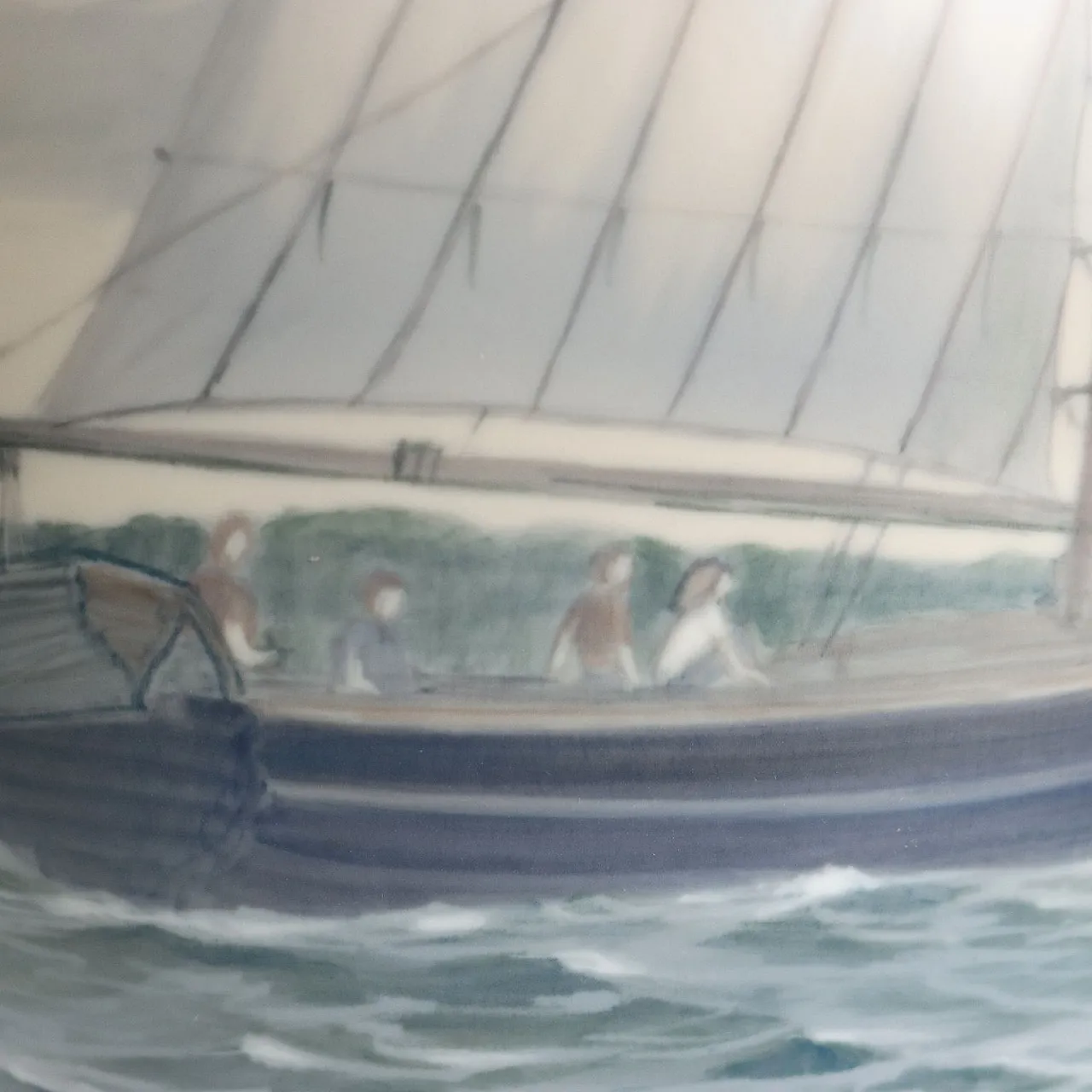 Vaso in porcellana con decoro raffigurante barche a vela, '900 5