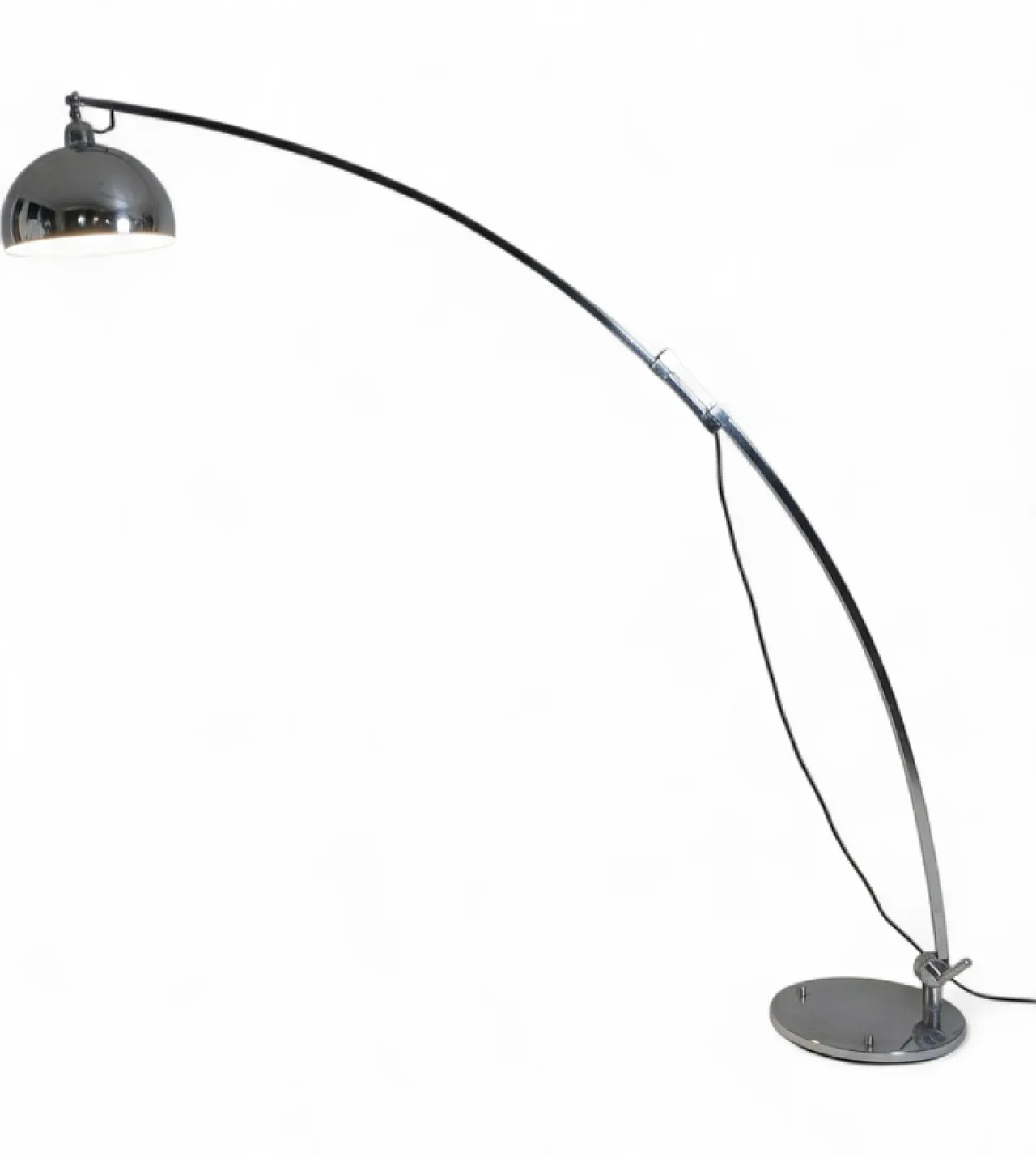 Steel chromed adjustable arc floor lamp Italian design 70s 9