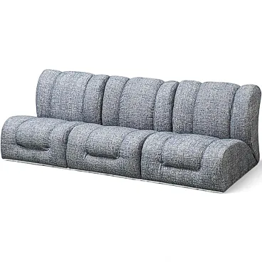 Modular 3-seater sofa, armchairs, 70s