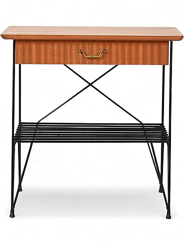 Comodino scandinavo in mogano e ferro di IKEA, modello “Rolf”