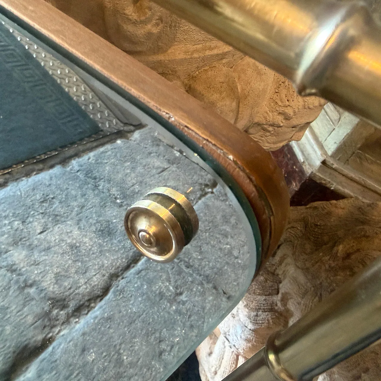 Specchio da parete a forma di bambù in ottone, anni '60 6