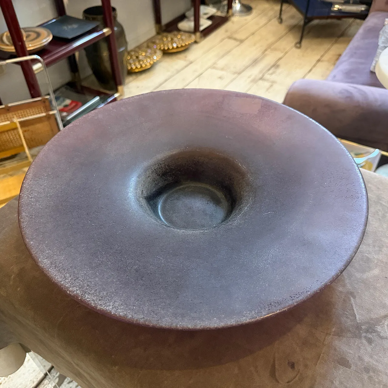 Scavo Murano glass centerpiece attributed to Cenedese, 1980s 4