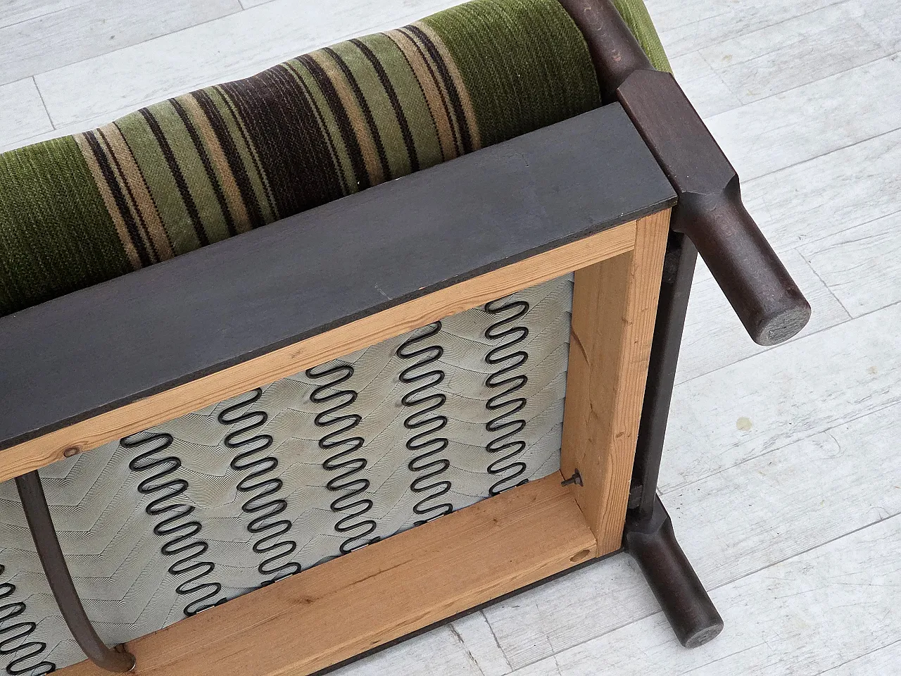 Scandinavian 2-seater sofa, green velour, beech wood, 1970s 21