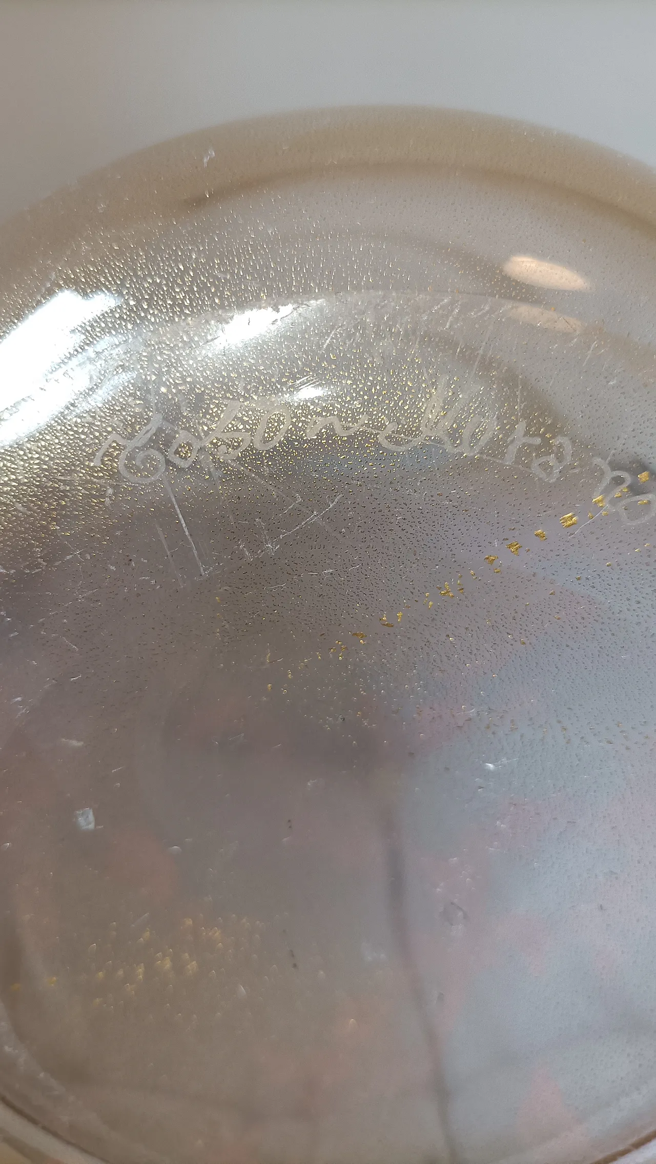 Vase by Fratelli Toso signed Murano blown glass with gilding, 80s 4