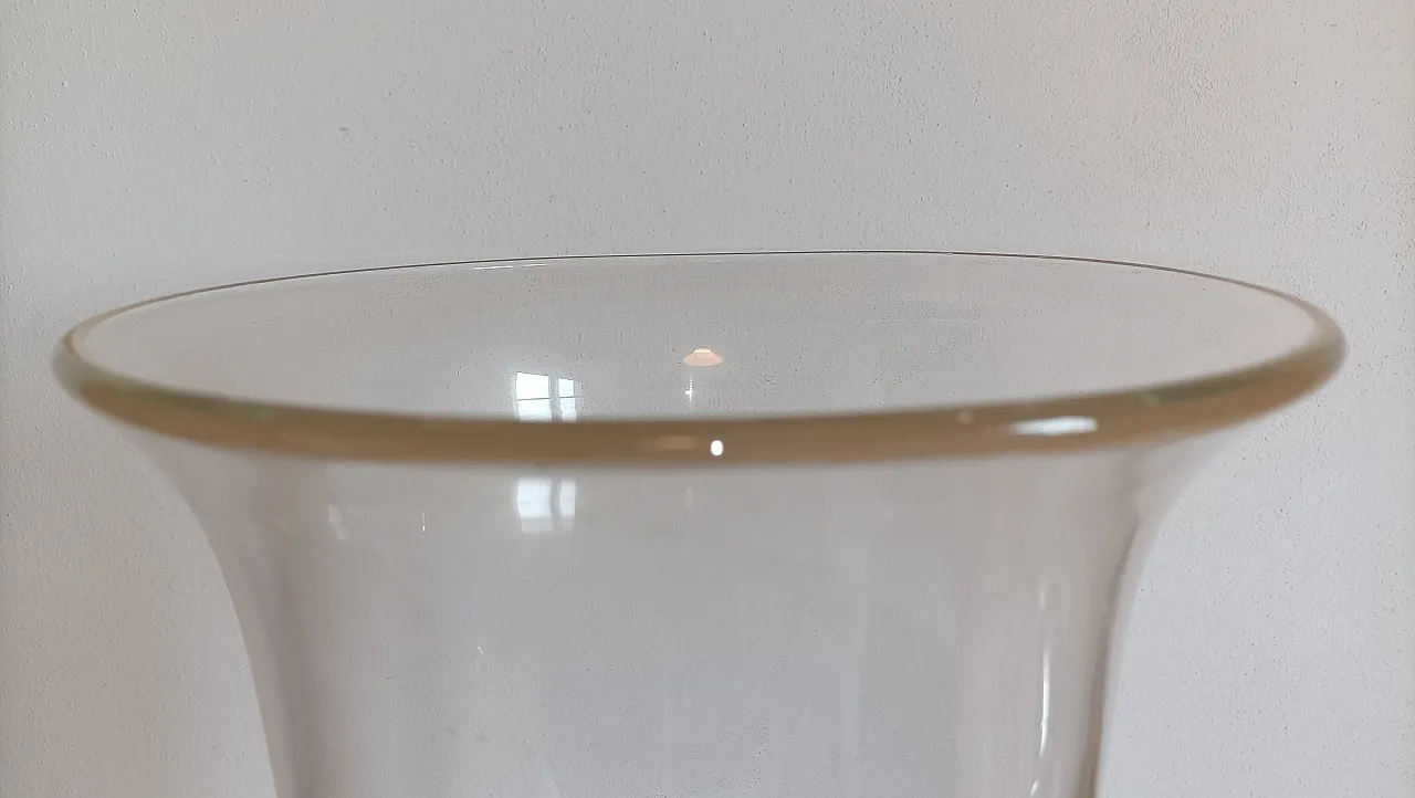 Vase by Fratelli Toso signed Murano blown glass with gilding, 80s 9