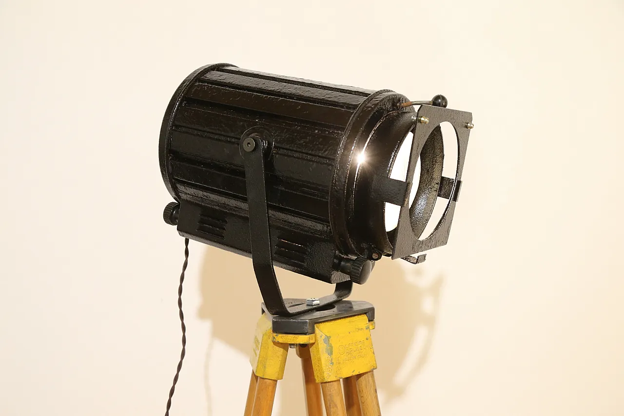 Theater lighthouse PC lens pinspot coemar  tripod floor lamp, 70s 2