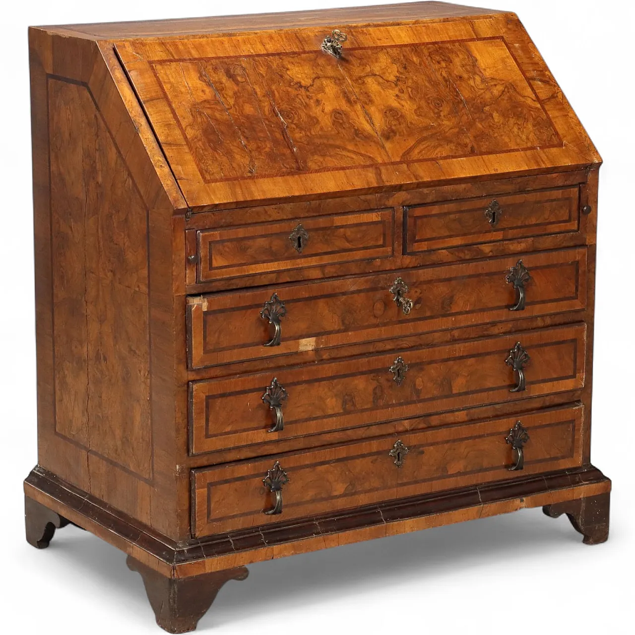 Ribalta in noce, radica di noce e finiture in mogano, fine '700 11