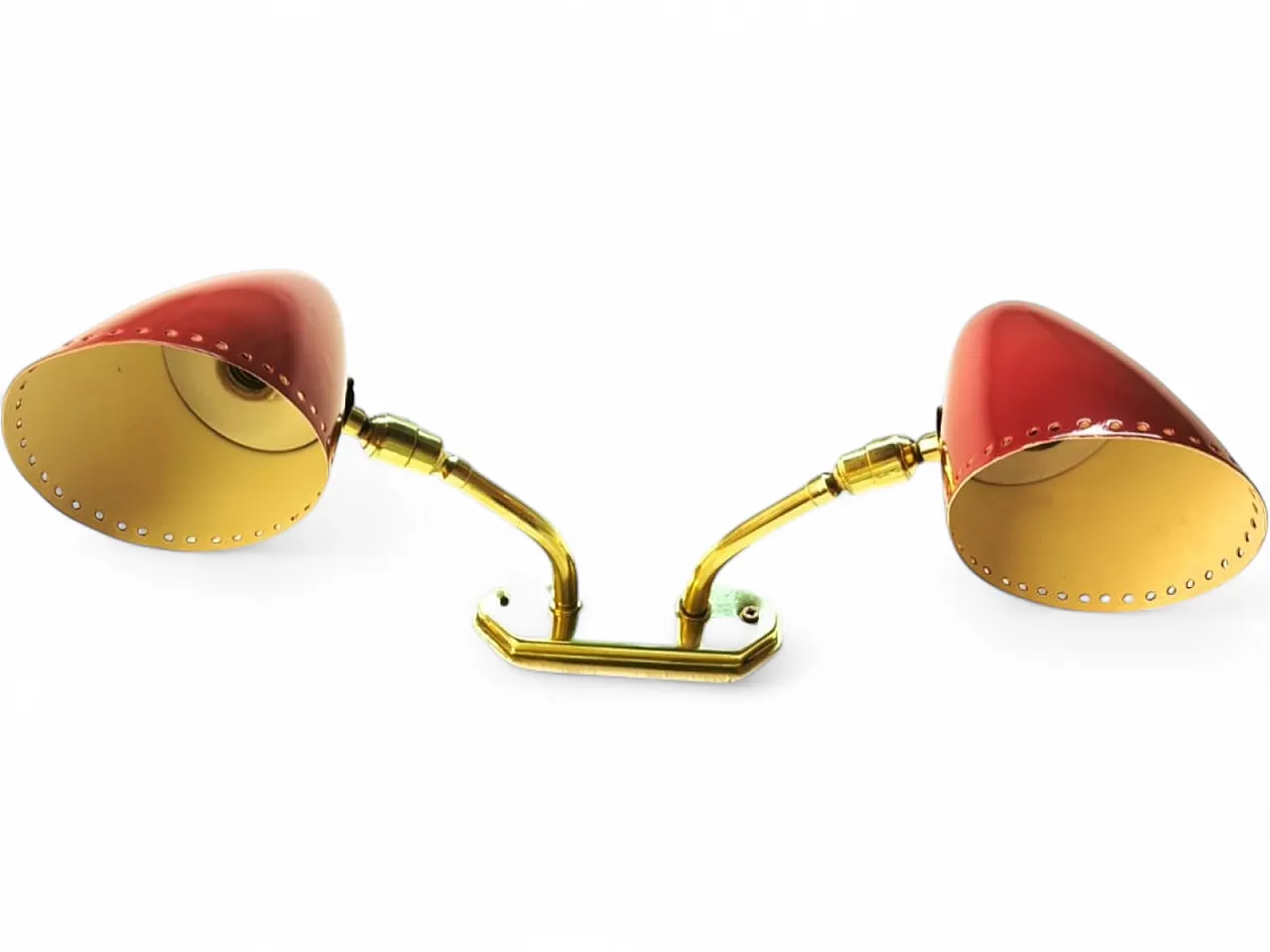 Adjustable double light wall lamp in brass by Stilnovo, 1960s 17