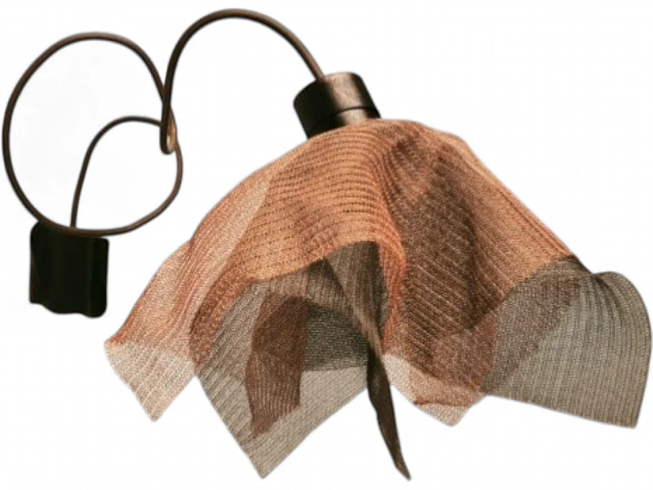 Copper pendant lamp with metal handkerchiefs, 1980s 30