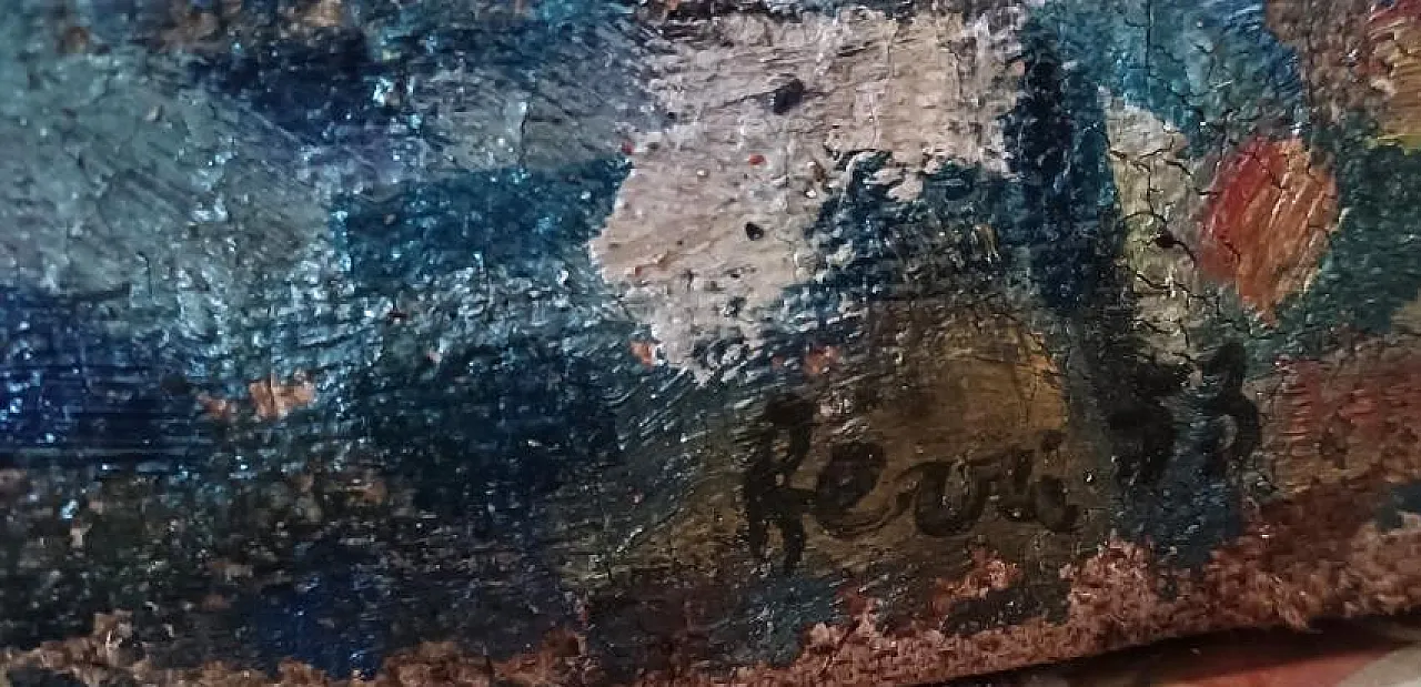 Boats of Syracuse by Ferruccio Ferri, oil on canvas, 1950s 7