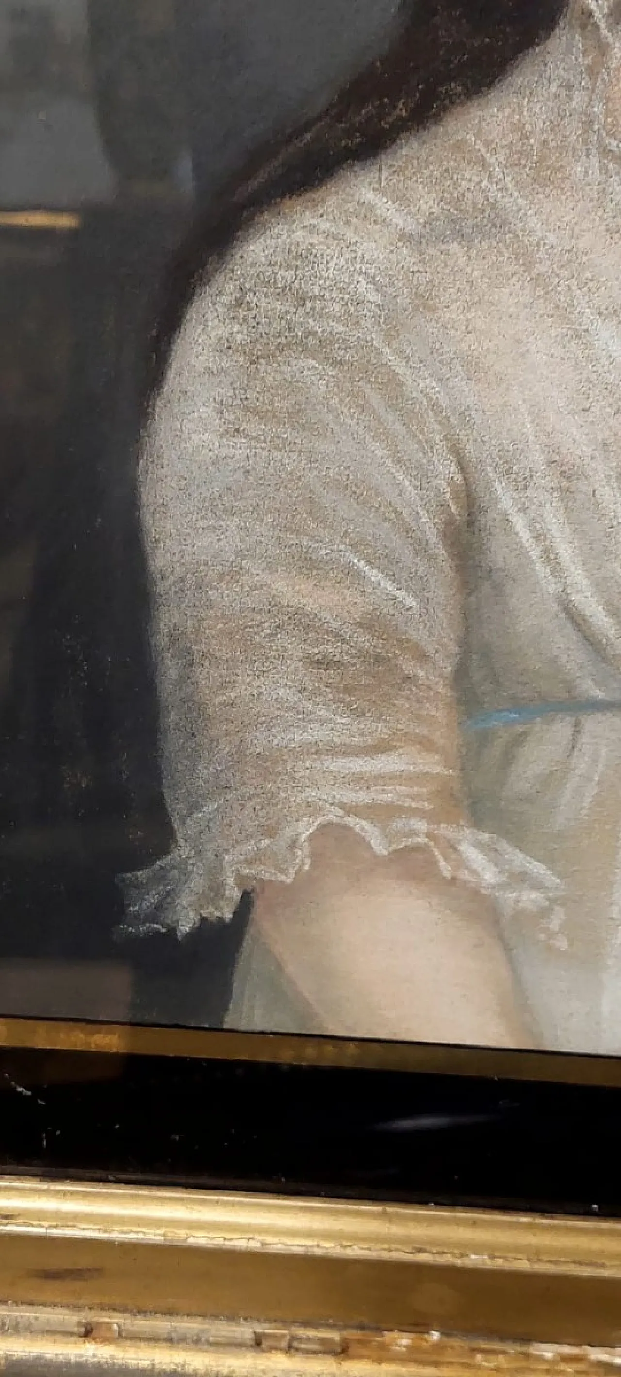 Pastel portrait on canvas of a young noblewoman, 19th century 3