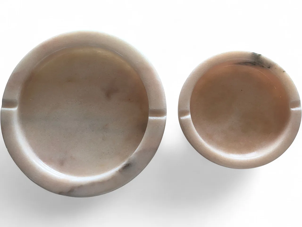 Coppia di posacenere di Casigliani in marmo salmone, anni '80 9