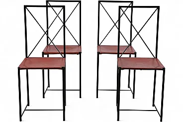 4 Moka chairs by Mario Asnago and Claudio Vender for Flexform, 1980s