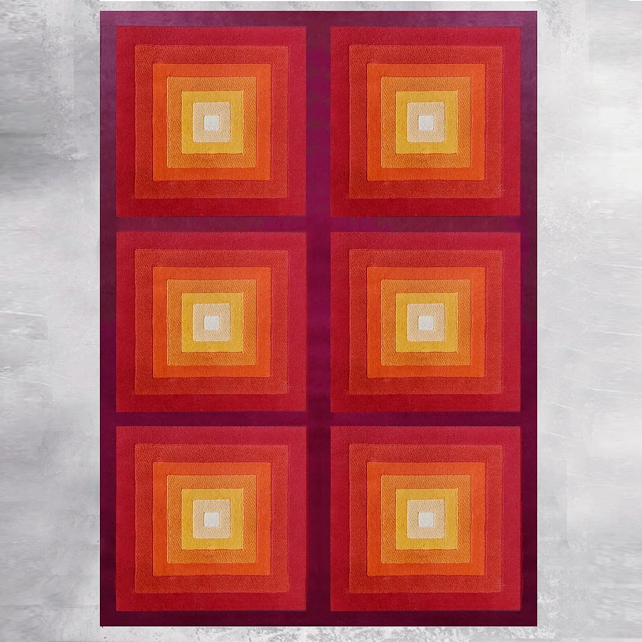 Tappeto Op Art geometrico Quadrat in stile Verner Panton, anni '70 3