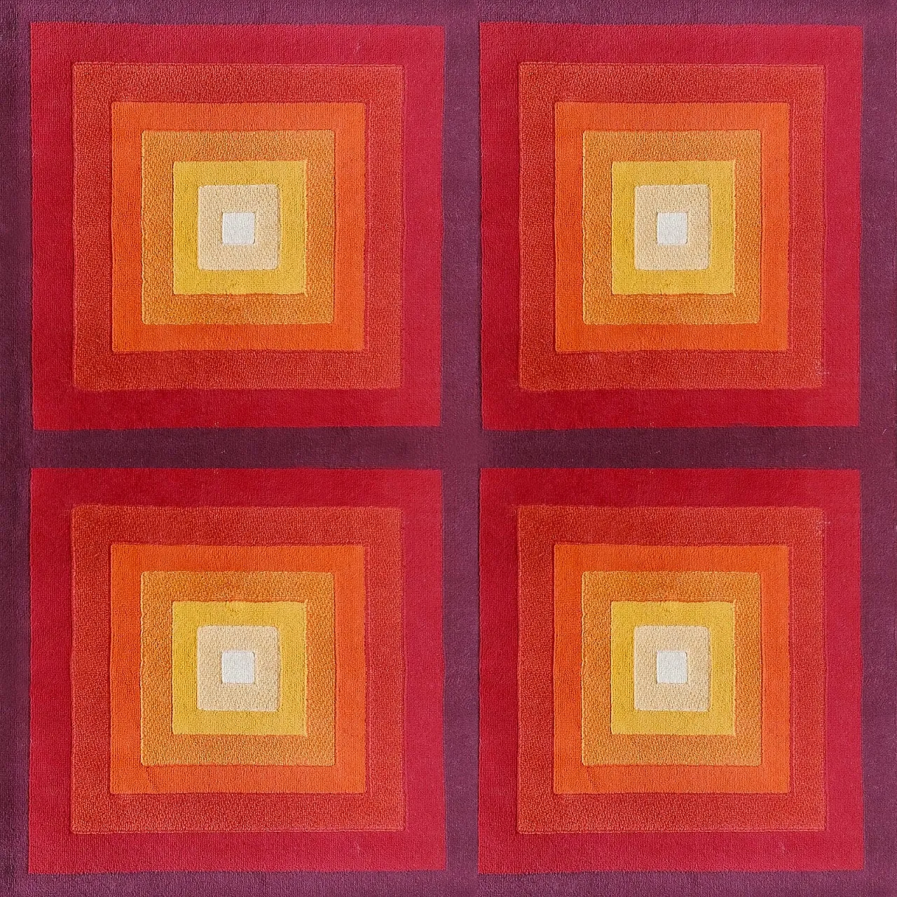 Tappeto Op Art geometrico Quadrat in stile Verner Panton, anni '70 4