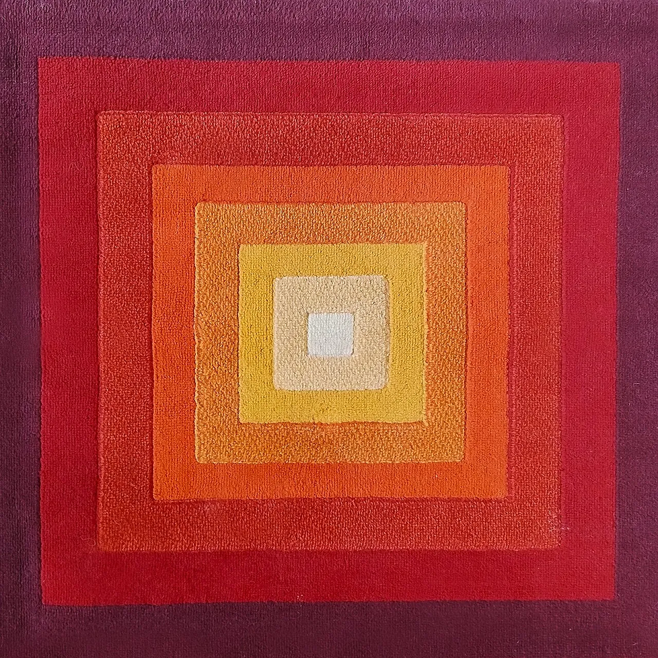 Tappeto Op Art geometrico Quadrat in stile Verner Panton, anni '70 6