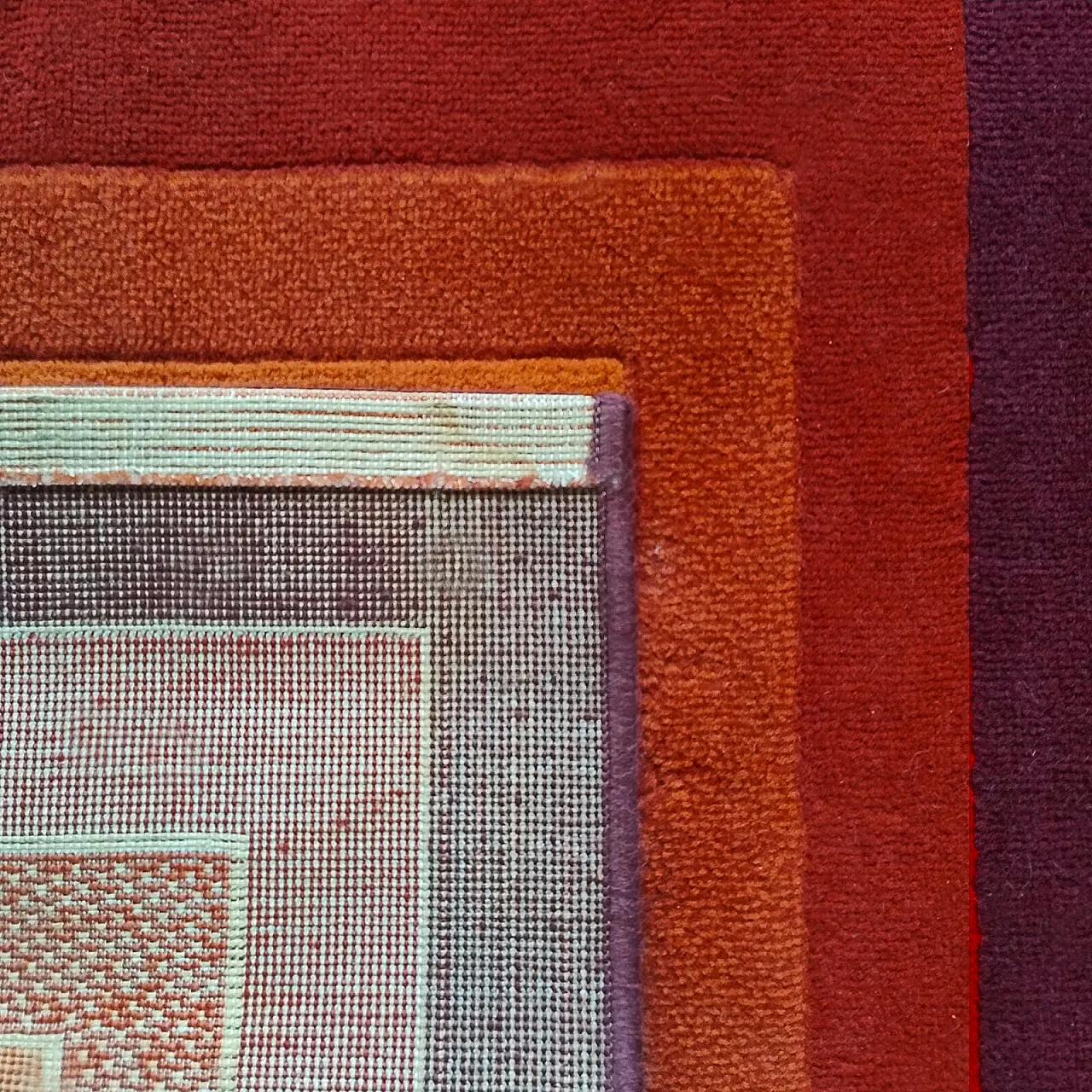 Tappeto Op Art geometrico Quadrat in stile Verner Panton, anni '70 9