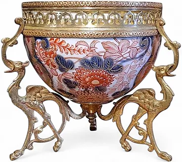 Imari porcelain and gilded bronze bowl, 18th century