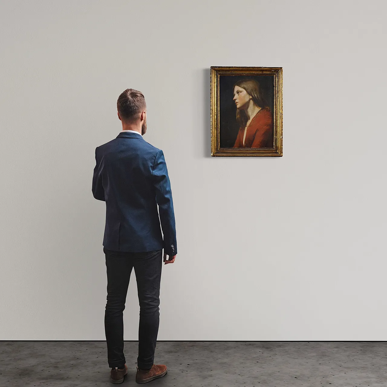 Portrait of a young girl, oil on canvas, 19th century 3