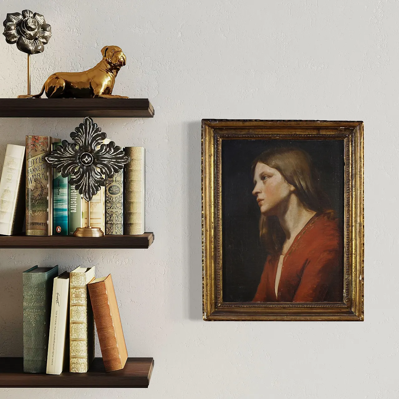 Portrait of a young girl, oil on canvas, 19th century 13