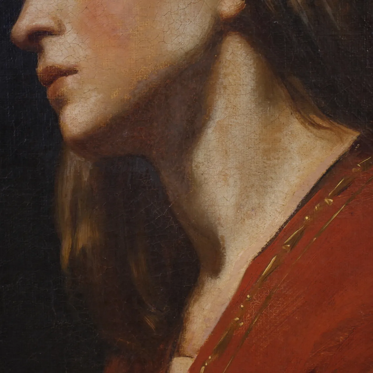 Portrait of a young girl, oil on canvas, 19th century 15