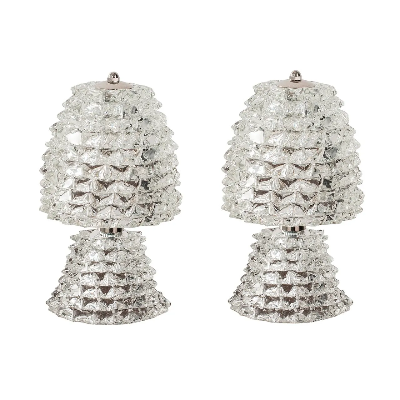 Coppia di lampade da tavolo in vetro di Murano Rostrato,  anni 2000 1