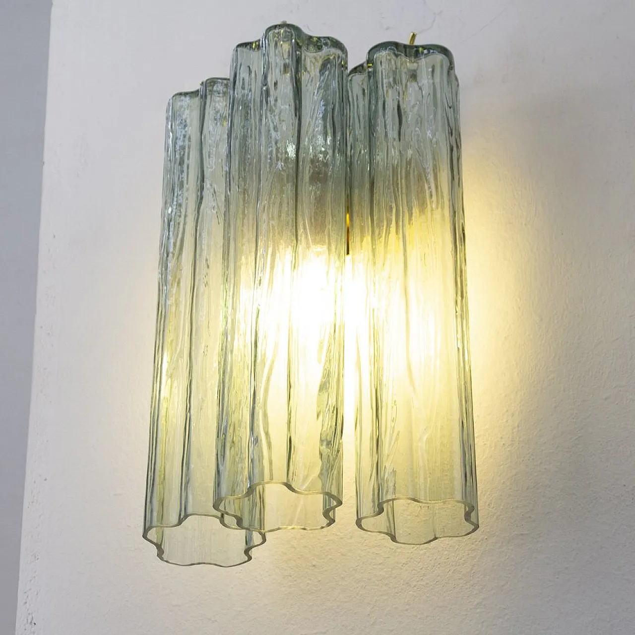 Coppia di lampade da parete in vetro di Murano verde, anni 2000 5