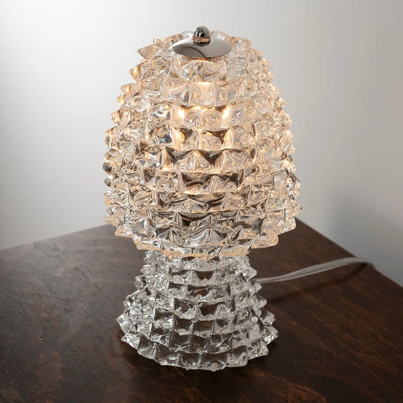 Coppia di lampade da tavolo in vetro di Murano Rostrato,  anni 2000 4