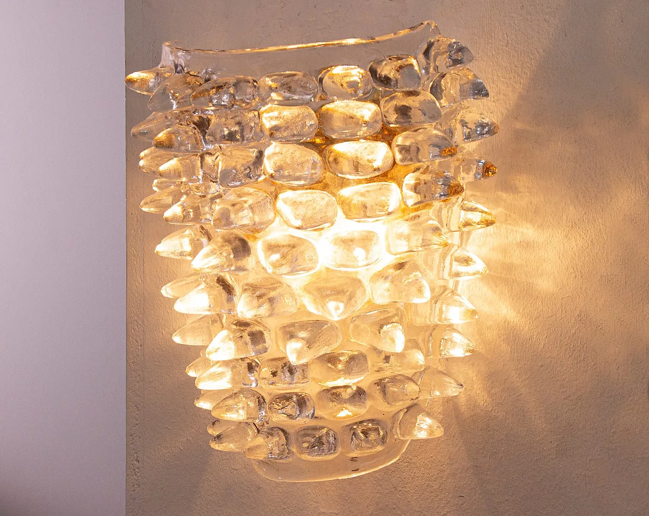 Coppia di lampade da parete in vetro di Murano, anni 2000 4