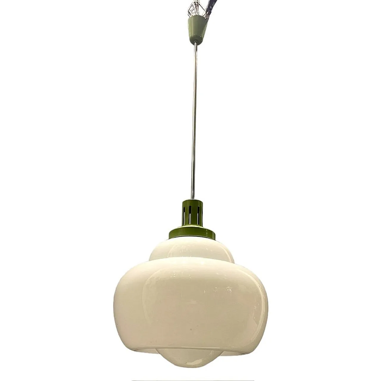 Lampada A Sospensione Elegante 4 Luci Cilindriche Bianche E Cromate Mura M23031116