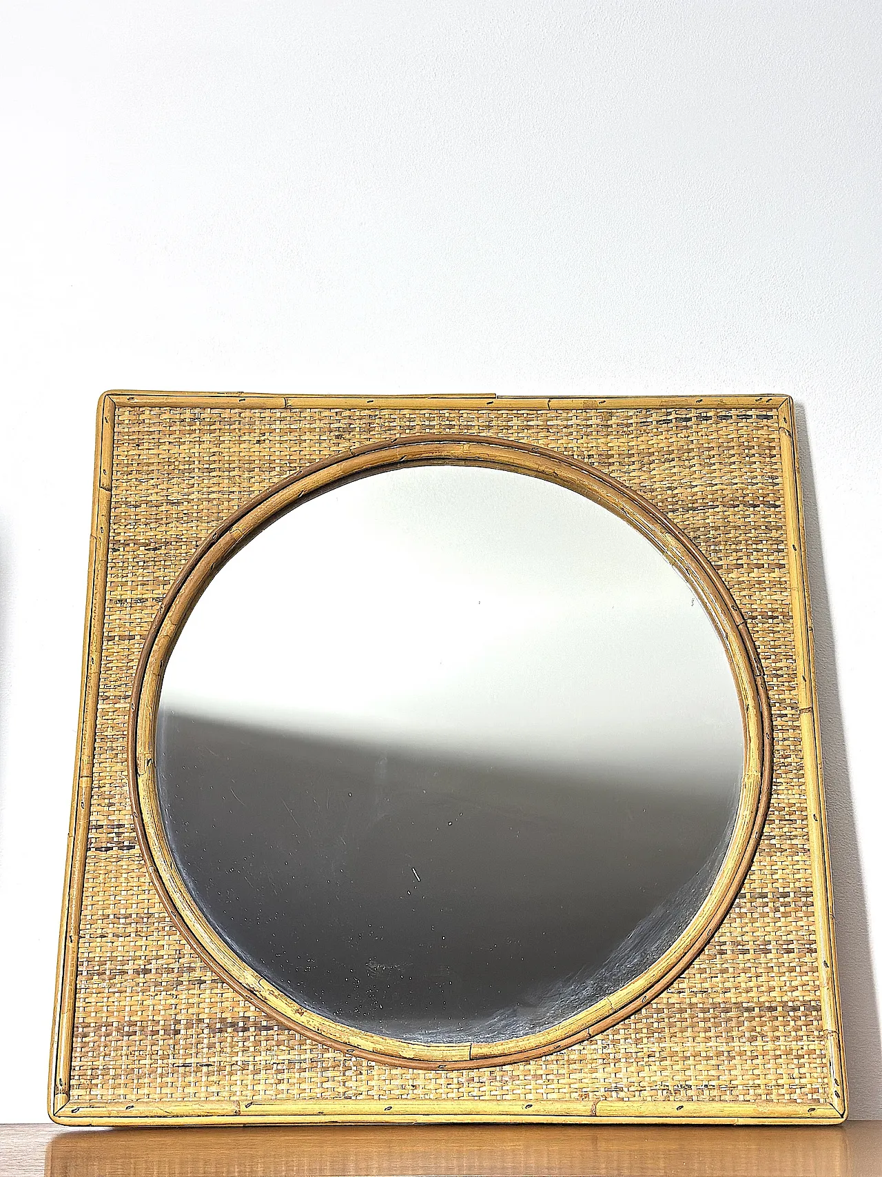 Specchio in bambù, anni '60 1