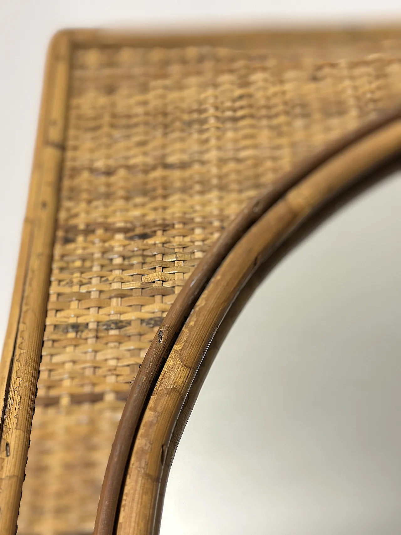 Specchio in bambù, anni '60 3