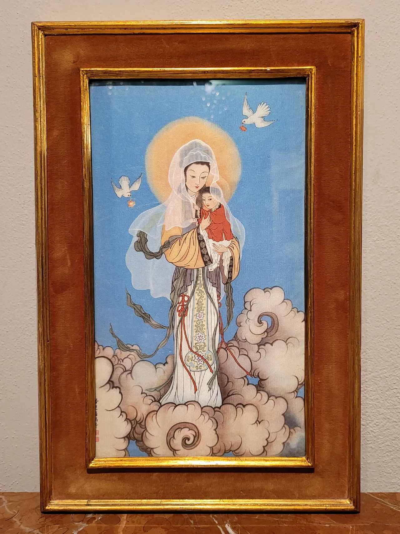 Our Lady of China - Print on silk, China, 20th century 2