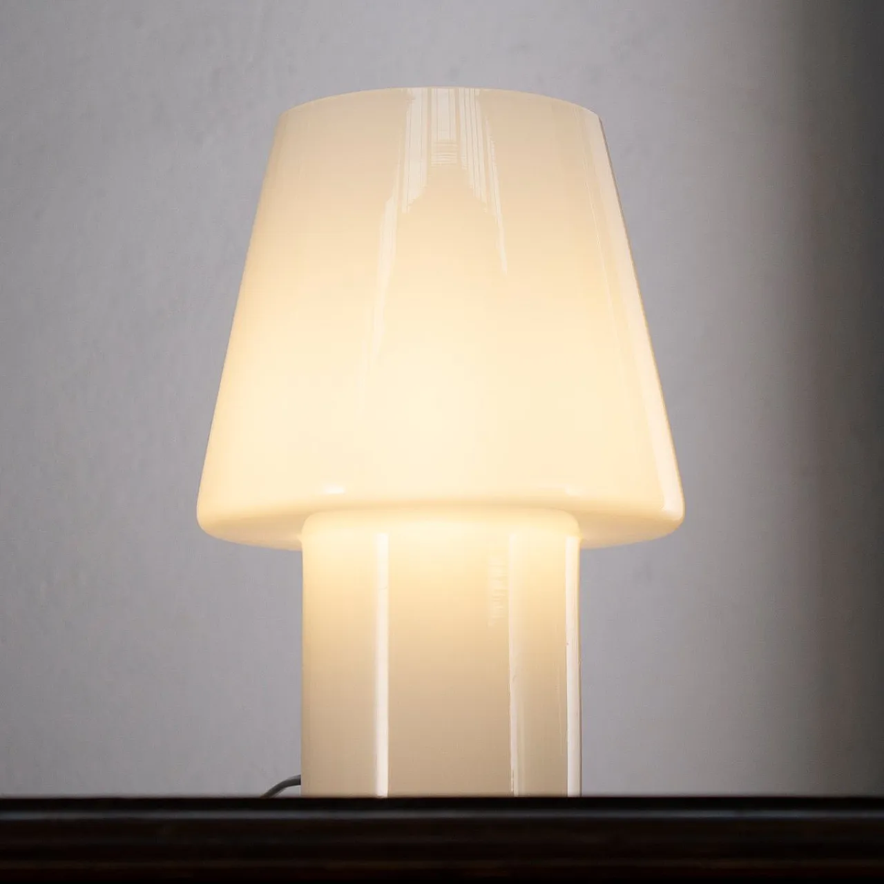 Coppia lampade da tavolo a forma di fungo in vetro di Murano, anni '80 7