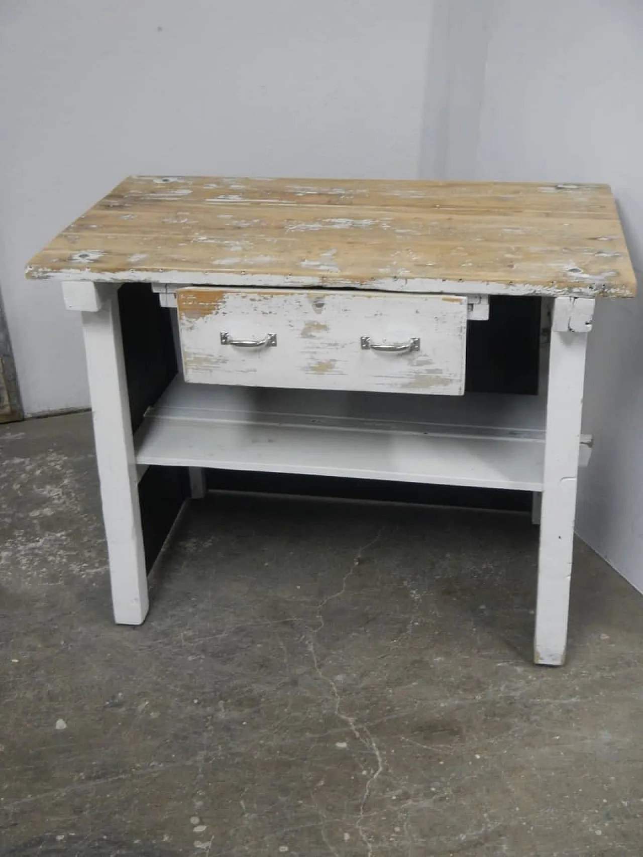 Cash counter in fir wood and metal 1980 1