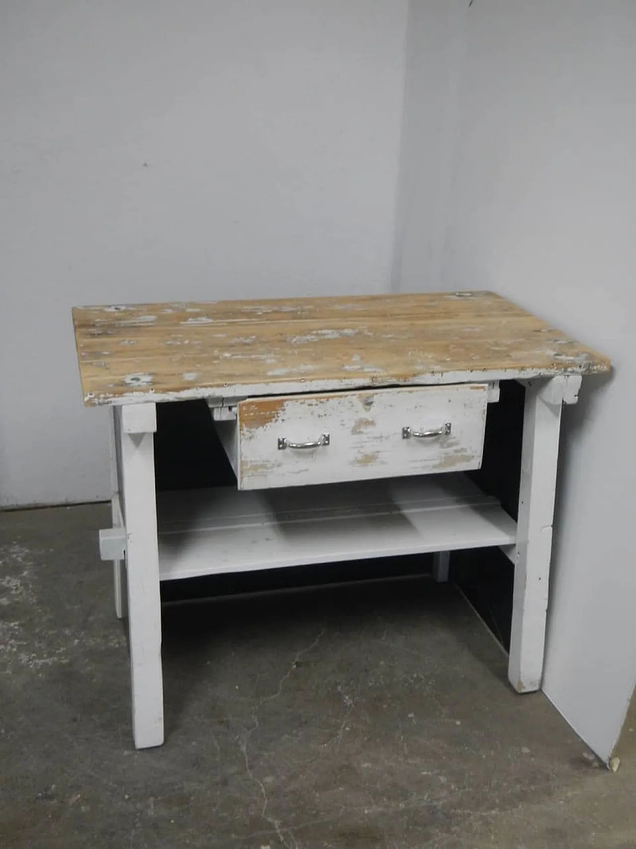 Cash counter in fir wood and metal 1980 2