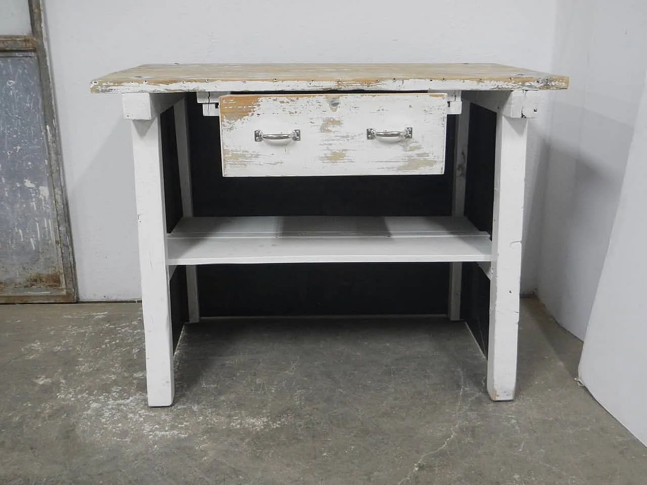 Cash counter in fir wood and metal 1980 3