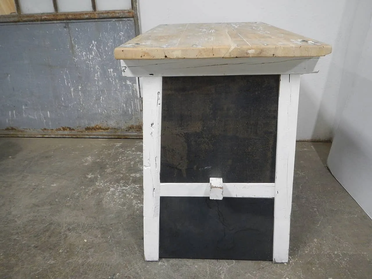 Cash counter in fir wood and metal 1980 6