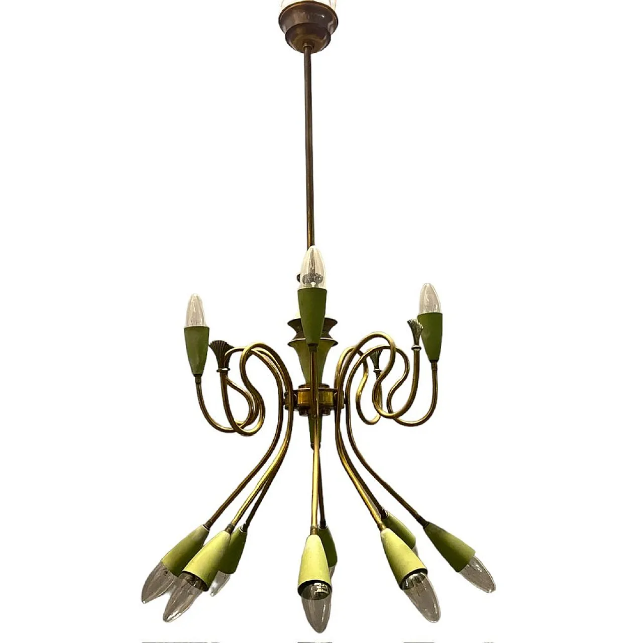 Bronze chandelier from Stilnovo, Italy, 1950s 1