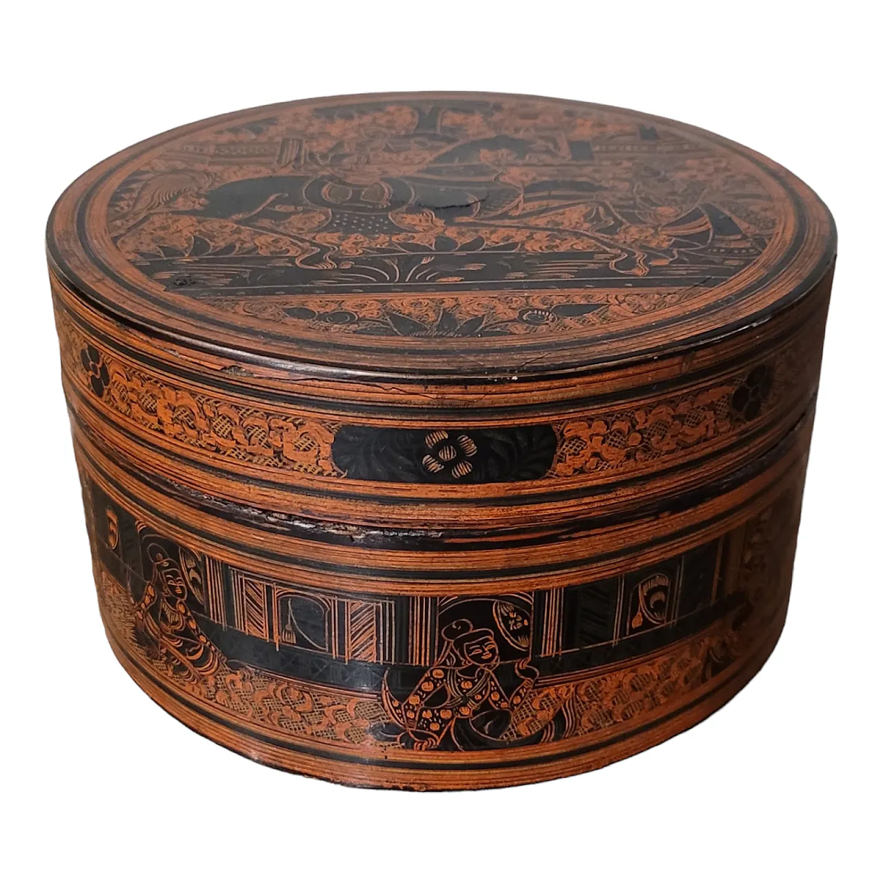 Betel box in lacquer, Burma, 19th century 1