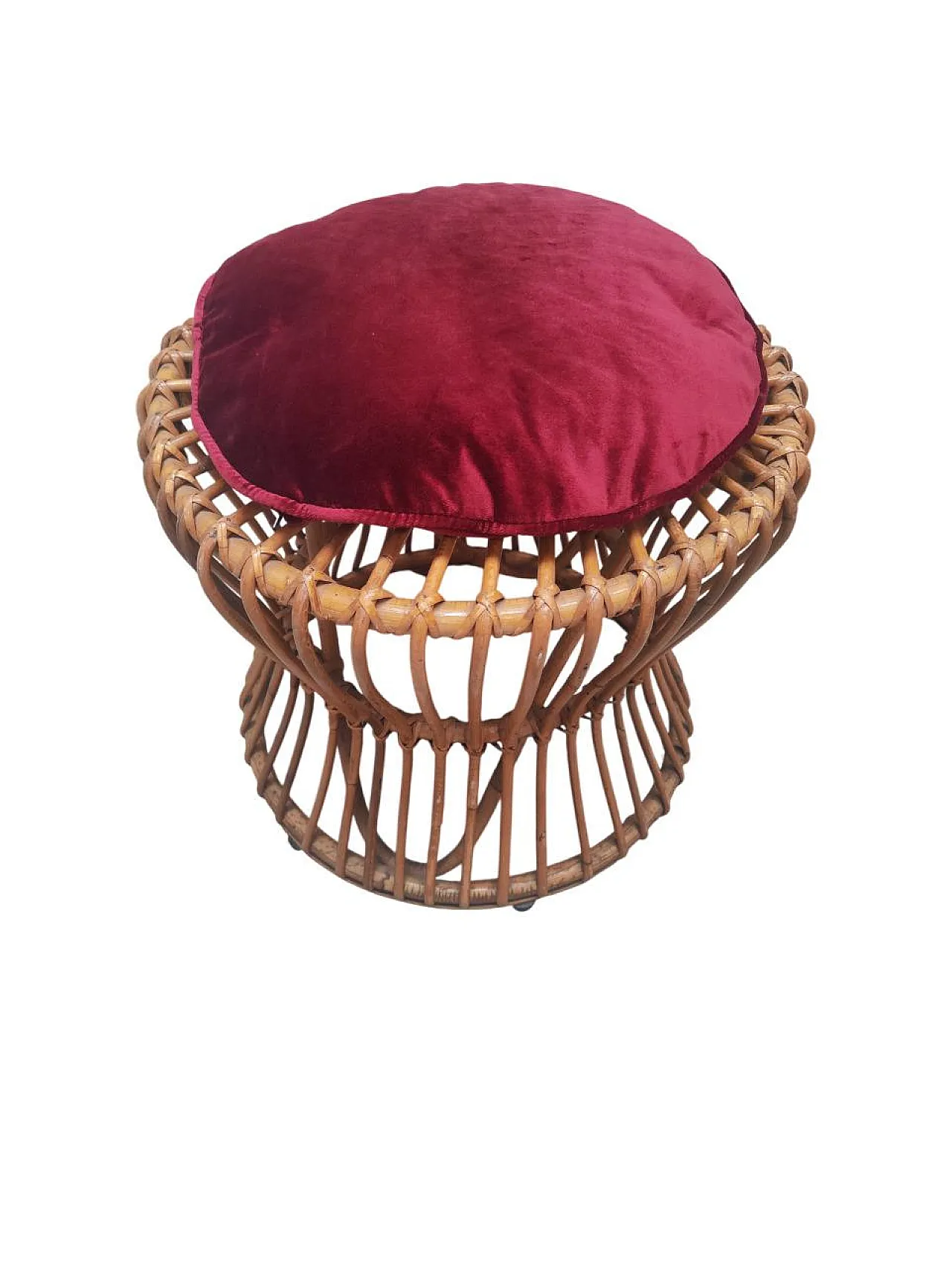 Pair of rattan stools, 1970s 5