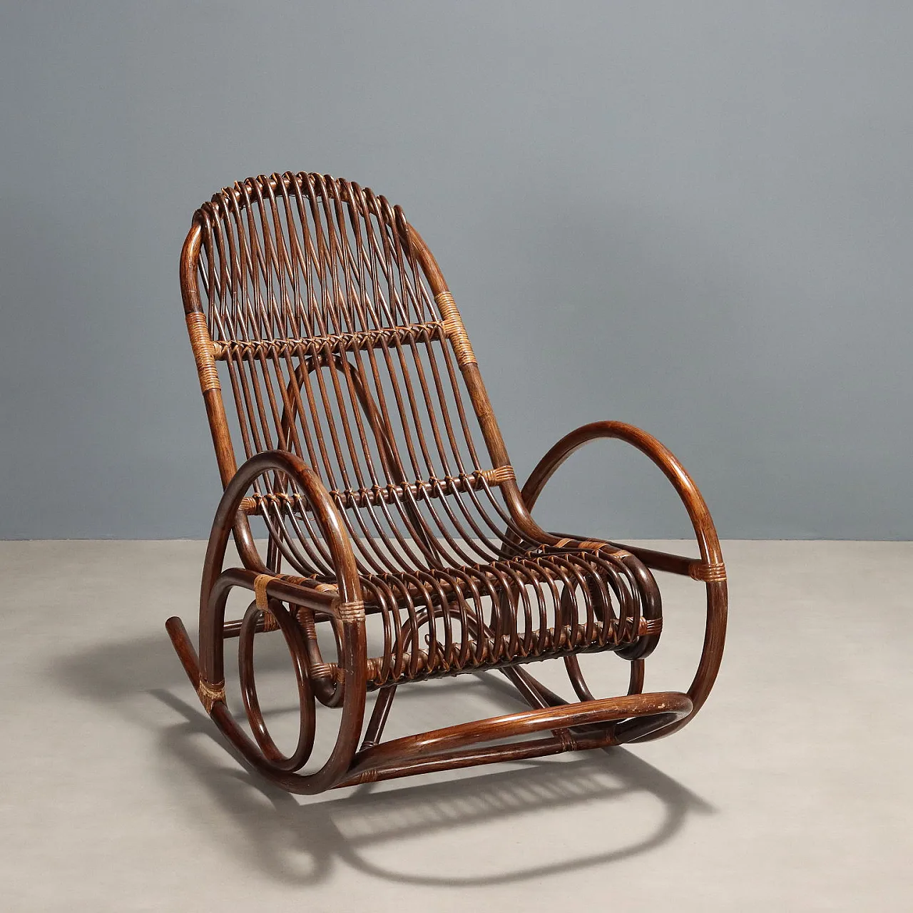 Sedia a dondolo in bambù, '900 1