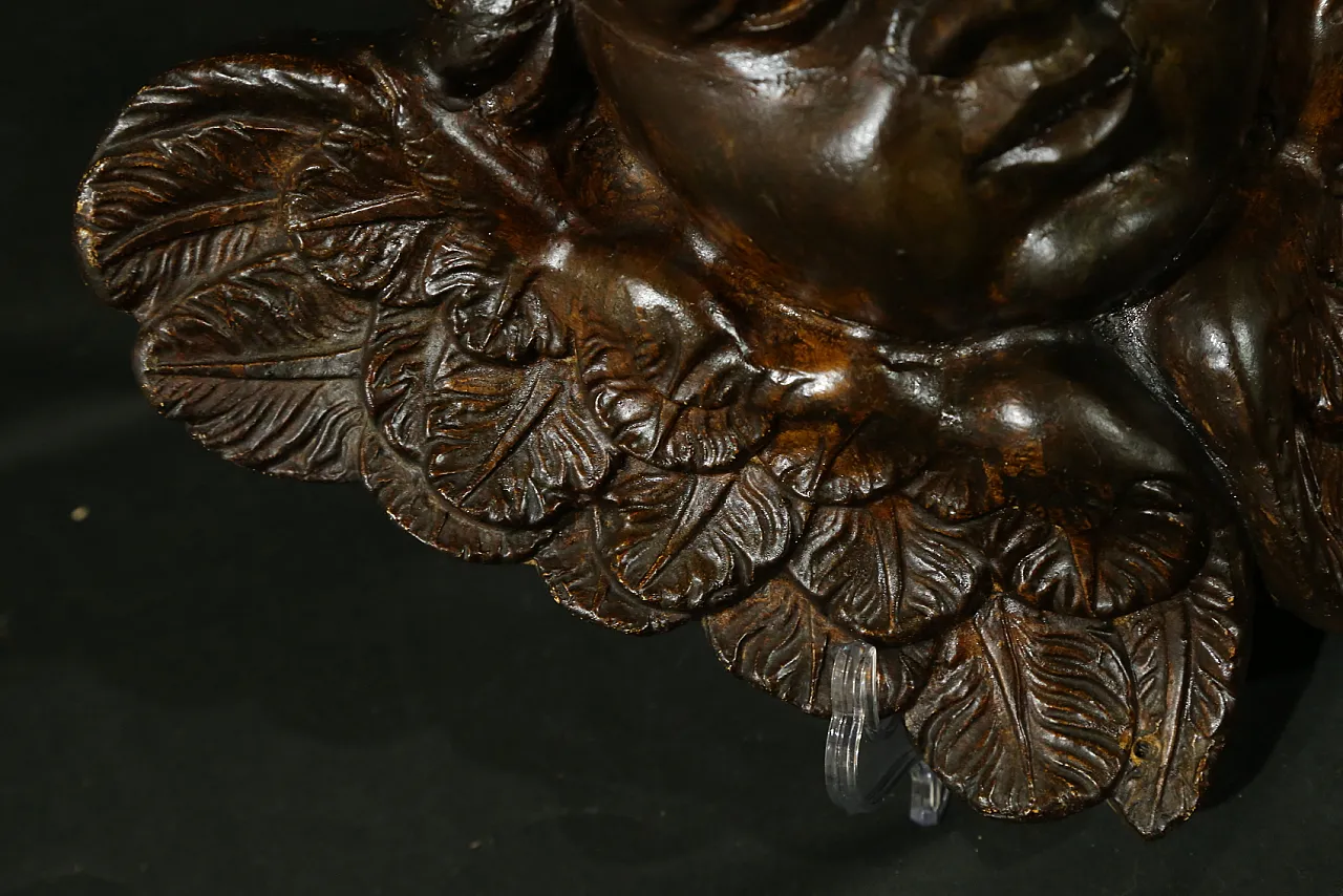 Pair of cherubs, baroque angels, cupids, plaster, 18th century 9