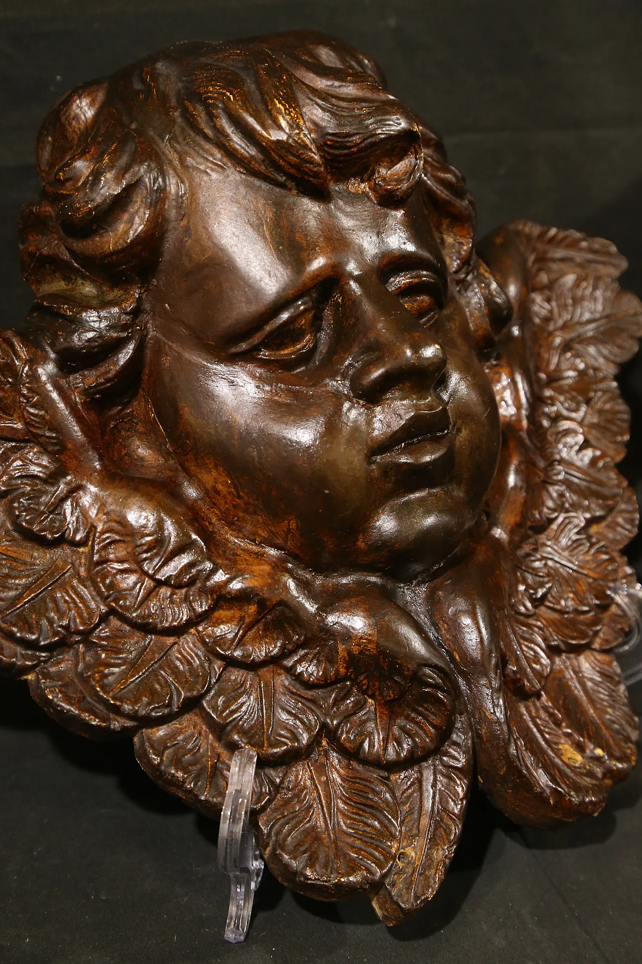 Pair of cherubs, baroque angels, cupids, plaster, 18th century 15