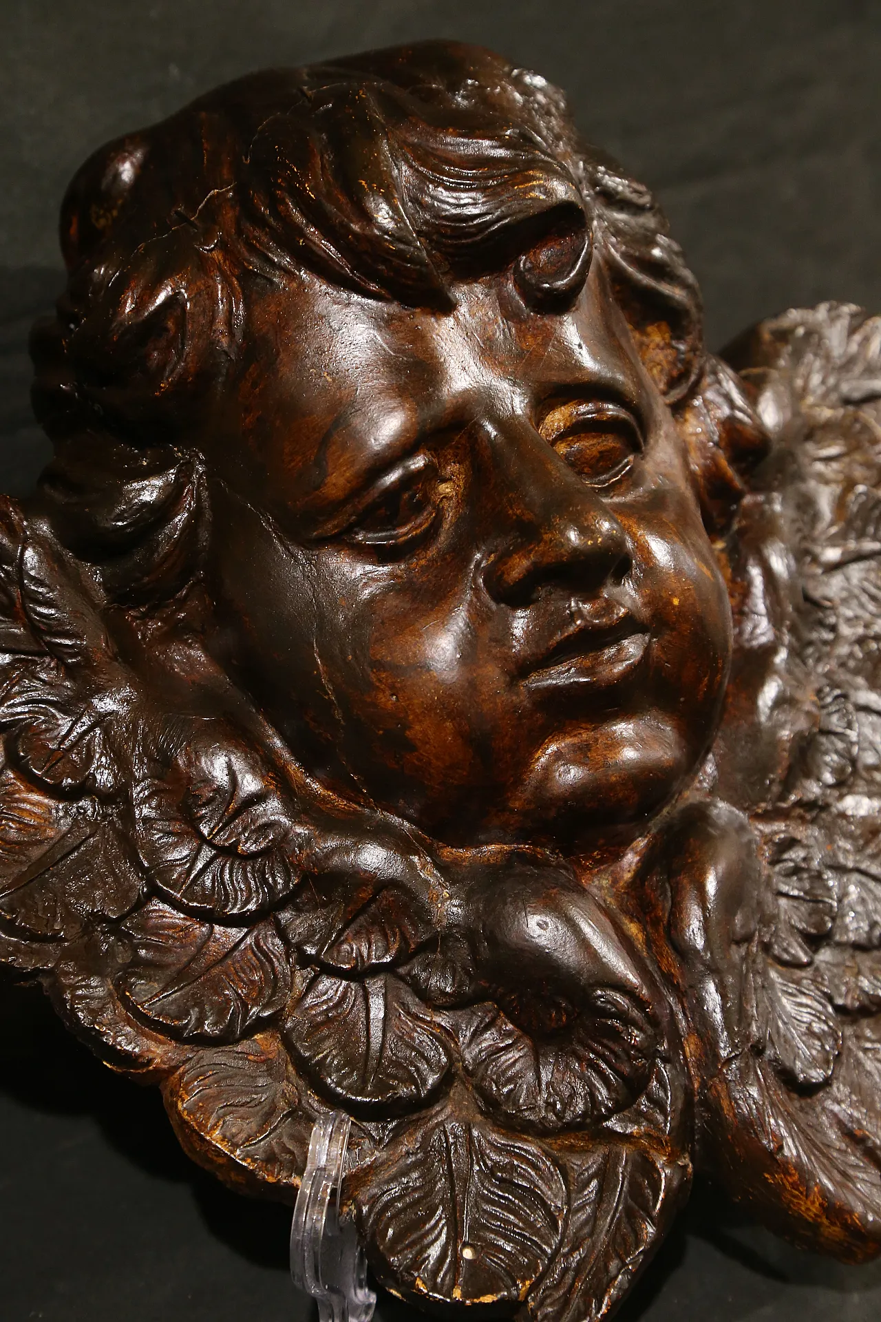 Pair of cherubs, baroque angels, cupids, plaster, 18th century 16